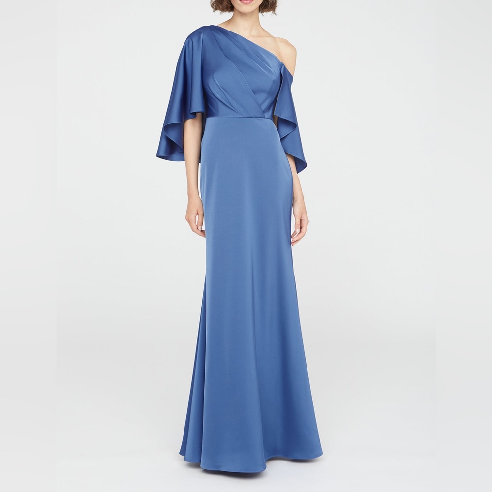 $745 NWT Theia “Kia” Cape Fit and Flare Dress in Celeste Sz 4